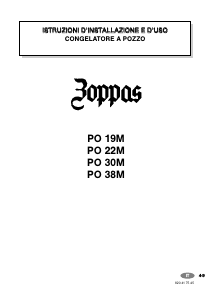 Manuale Zoppas PO30M Congelatore