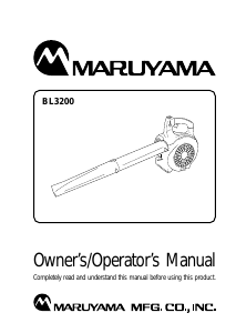 Manual Maruyama BL3200 Leaf Blower