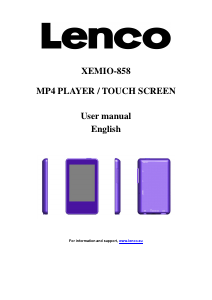 Handleiding Lenco XEMIO-858 Mp3 speler