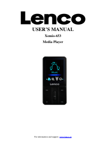 Manual Lenco XEMIO-653 Mp3 Player