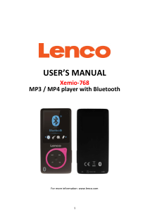 Bedienungsanleitung Lenco XEMIO-768 Mp3 player