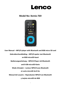 Manual de uso Lenco XEMIO-769 Reproductor de Mp3