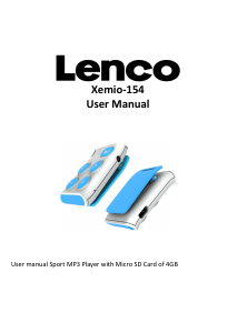 Mode d’emploi Lenco XEMIO-154 Lecteur Mp3