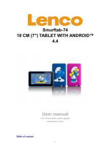 Manual Lenco Smurftab-74 Tablet