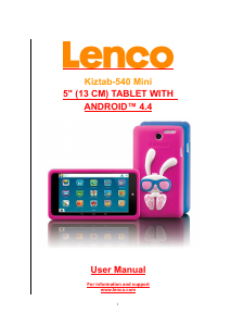 Manual Lenco Kidztab-540 Mini Tablet