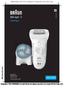 Mode d’emploi Braun SES 9-985 Silk-epil 9 SkinSpa Epilateur