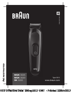 Kullanım kılavuzu Braun SK 3000 Saç kesme makinesi
