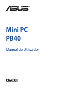 Manual Asus PB40 Mini PC Computador de secretária