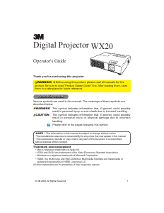 Manual 3M WX20 Projector