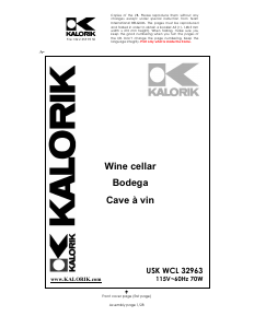Mode d’emploi Kalorik WCL-32963 Cave à vin