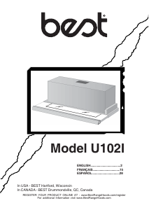 Mode d’emploi Best U102I Hotte aspirante