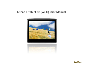 Handleiding Le Pan II Tablet PC Tablet