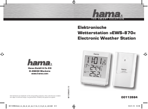 Εγχειρίδιο Hama EWS-870 Μετεωρολογικός σταθμός
