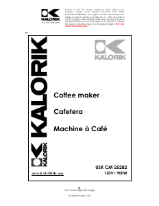 Mode d’emploi Kalorik CM-25282 Cafetière