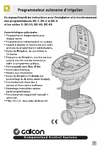 Mode d’emploi Galcon DC-2 Programmateur d’arrosage