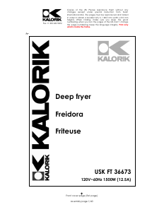 Mode d’emploi Kalorik FT-36673 Friteuse