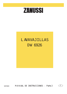 Manual de uso Zanussi DW 6926M Lavavajillas