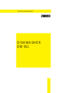 Manual Zanussi DW 911 Dishwasher