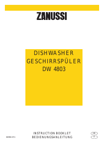 Manual Zanussi DW 4803 Dishwasher