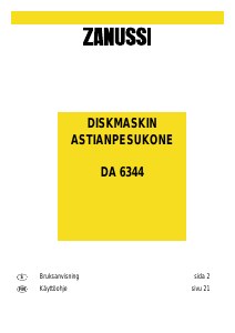 Käyttöohje Zanussi DA 6344 Astianpesukone