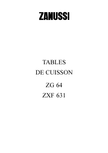 Mode d’emploi Zanussi ZXF631IT Table de cuisson