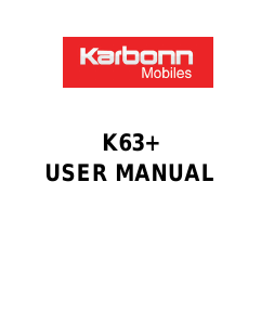 Manual Karbonn K63+ Mobile Phone