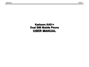 Manual Karbonn K451+ Mobile Phone