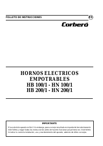 Manual de uso Corberó HN200/1 Horno