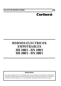 Manual de uso Corberó HN100/1 Horno