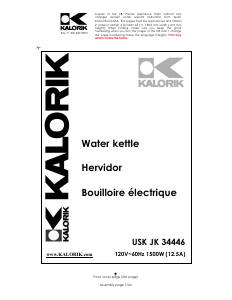 Manual de uso Kalorik JK-34446 Hervidor