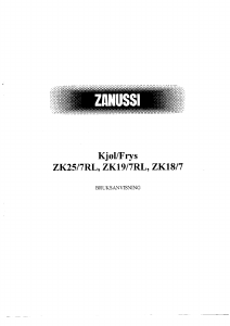 Bruksanvisning Zanussi ZK25/7RL Kyl-frys