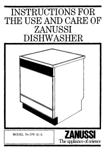 Manual Zanussi DW 41/A Dishwasher