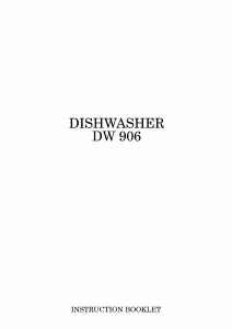 Manual Zanussi DW 906 Dishwasher