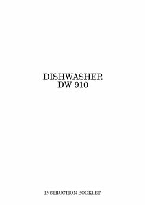 Manual Zanussi DW 910TCR Dishwasher