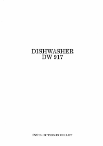 Manual Zanussi DW 917G Dishwasher