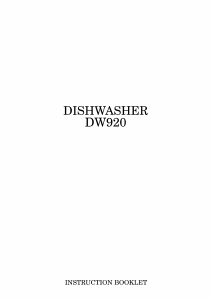 Manual Zanussi DW 920TCR Dishwasher