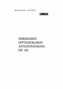 Bruksanvisning Zanussi ZW125 Diskmaskin