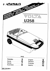 Manuale Volta U258 Aspirapolvere