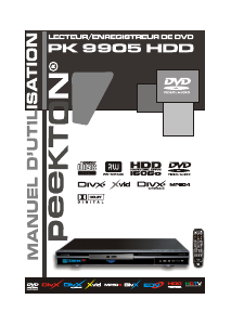 Mode d’emploi Peekton PK 9905 HDD Lecteur DVD