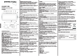 Mode d’emploi Peekton CLOCKY 255 Radio-réveil