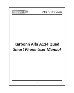 Manual Karbonn Alfa A114 Quad Mobile Phone