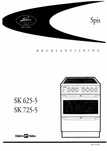 Bruksanvisning ElektroHelios SK625-5 Spis