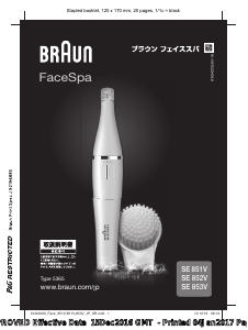Manual Braun SE 852V FaceSpa Epilator