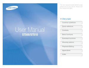 Manual Samsung ST510 Digital Camera