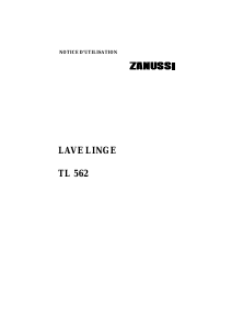 Mode d’emploi Zanussi TL562-2 Lave-linge