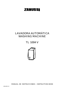 Manual de uso Zanussi TL1004V Lavadora