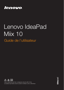 Mode d’emploi Lenovo IdeaPad Miix 10 Tablette