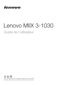 Mode d’emploi Lenovo Miix 3-1030 Tablette