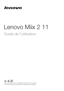 Mode d’emploi Lenovo Miix 2 11 Tablette
