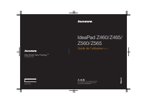 Mode d’emploi Lenovo IdeaPad Z465 Ordinateur portable